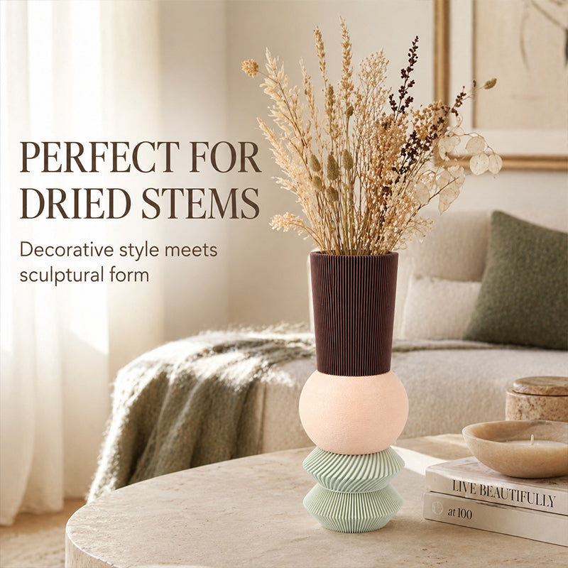 Sculptural Stacked Vase - Vermeil Decor