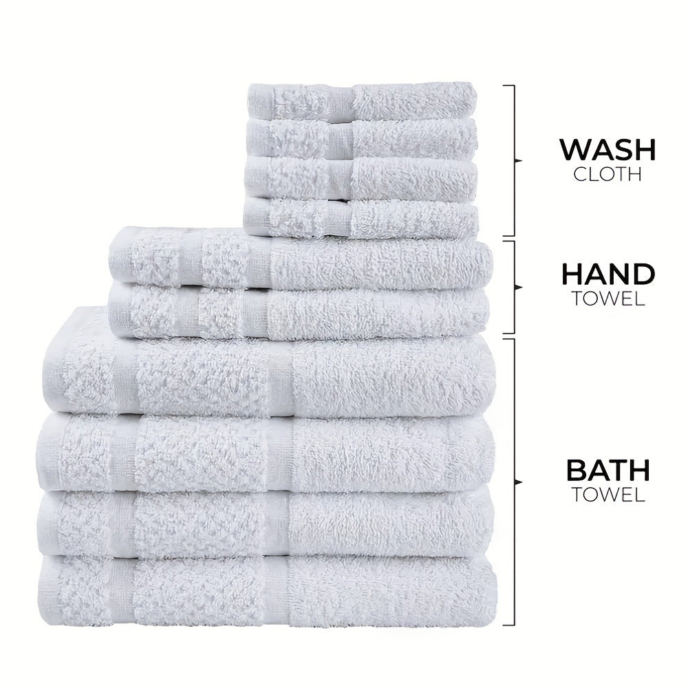 Cotton Bath Towel Set, 10 Piece - view 5 - Vermeil Decor
