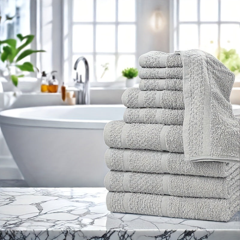 Cotton Bath Towel Set, 10 Piece - view 6 - Vermeil Decor
