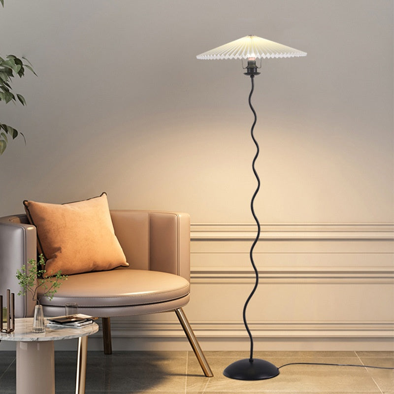 Pleated Wave Floor Lamp - view 6 - Vermeil Decor