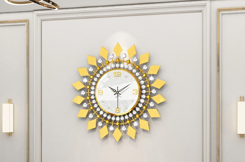 Crystal Sunburst Clock - Vermeil Decor