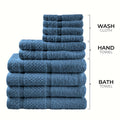 Cotton bath towel set, blue - Vermeil Decor