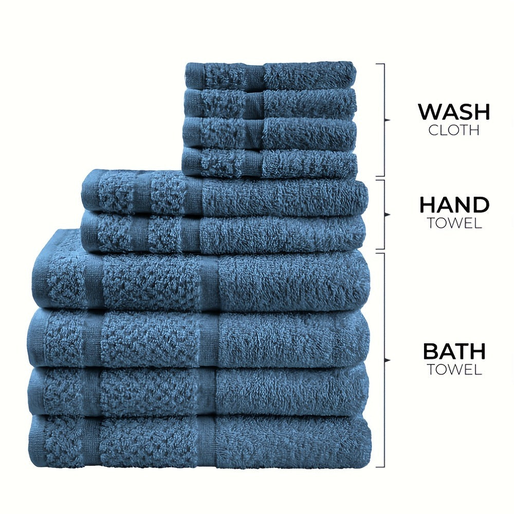 Cotton bath towel set, blue - Vermeil Decor