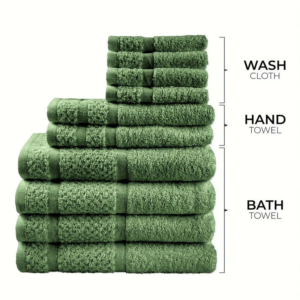 Cotton bath towel set, sage green - Vermeil Decor